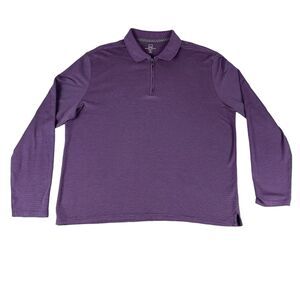 Michael Strahan Pullover Men’s Extra Large Purple Modern Fit Long Sleeve 1/4 Zip